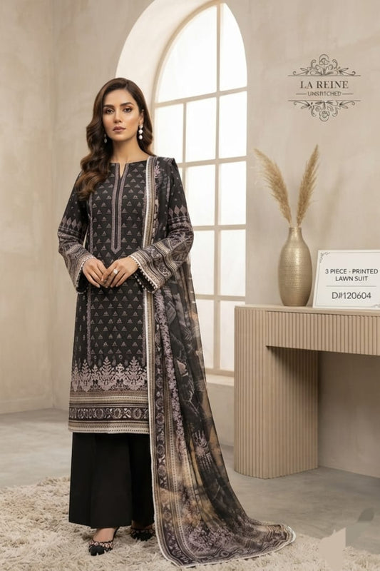 La Reine Unstitched Printed Lawn 3pc