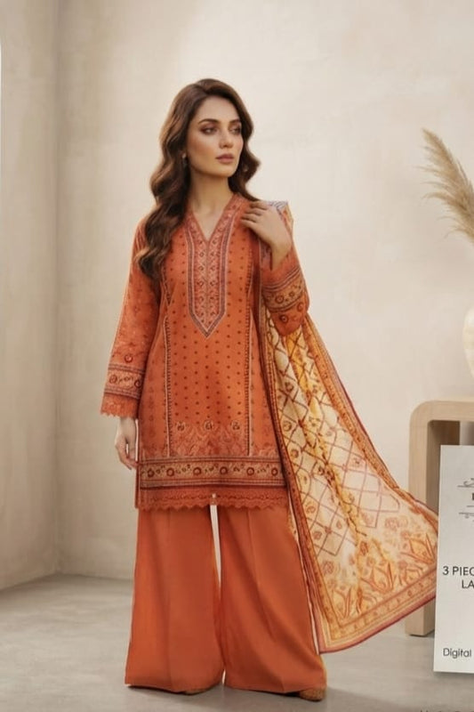 La Reine Unstitched Printed Lawn 3pc
