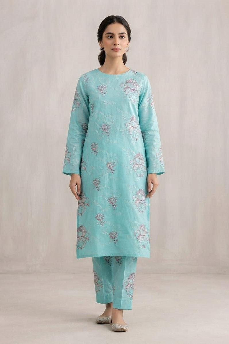 Designer Unstitched Embroidered ST Lawn 2pc