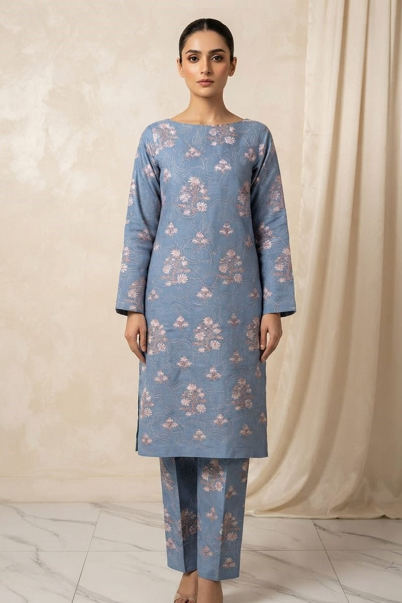Designer Unstitched Embroidered ST Lawn 2pc