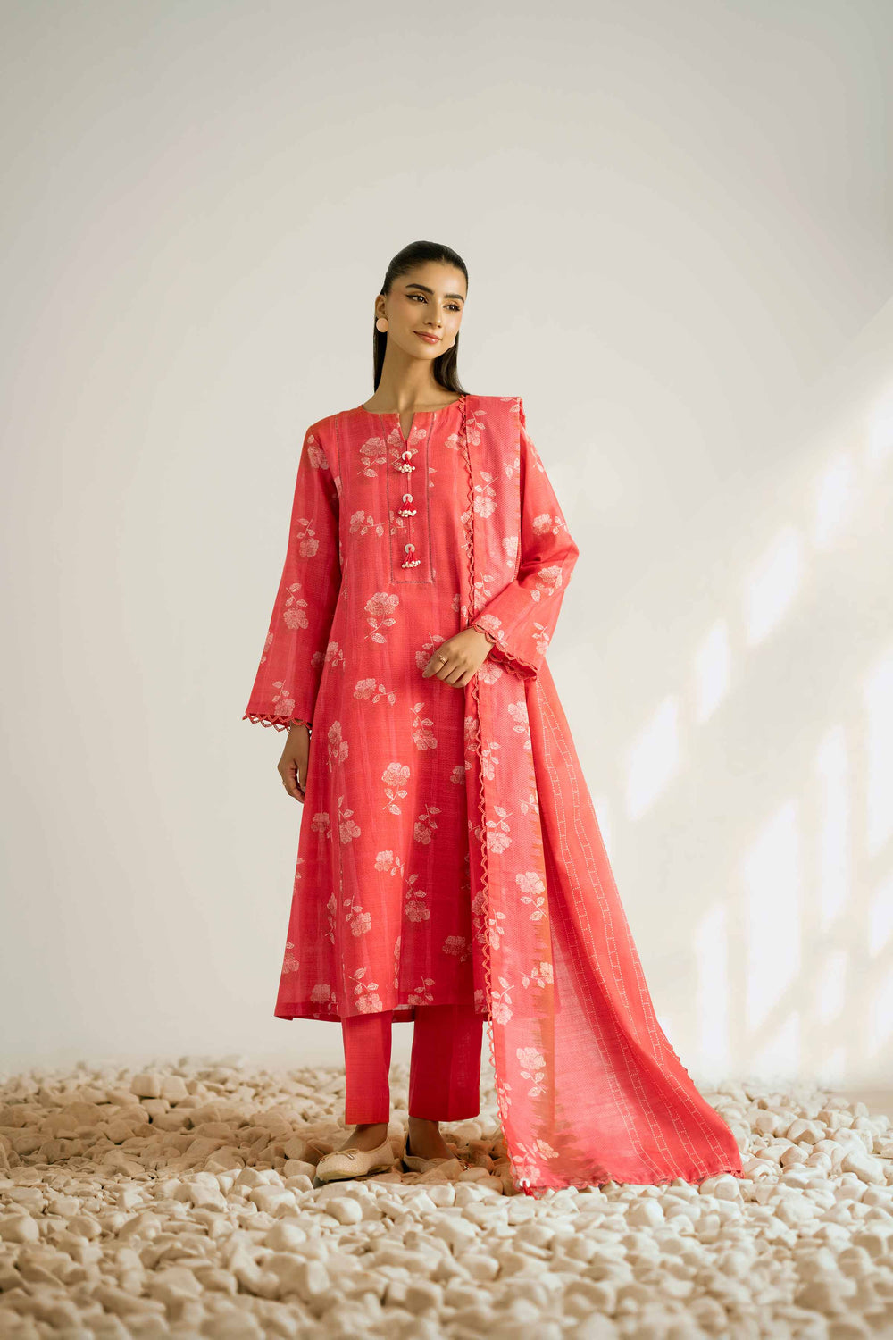 Nishat Unstitched Printed Khaddar 3pc
