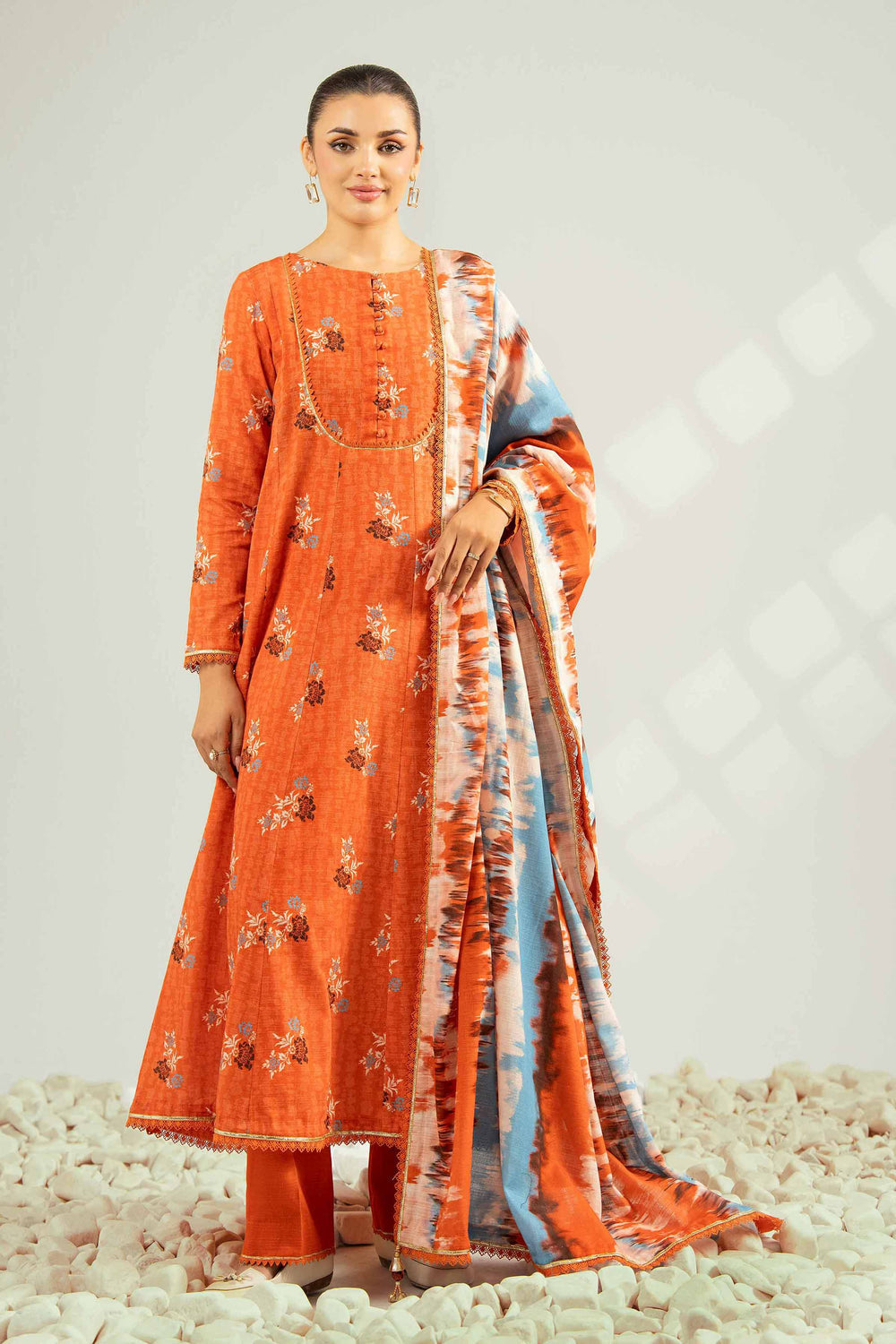 Nishat Unstitched Printed Khaddar 3pc