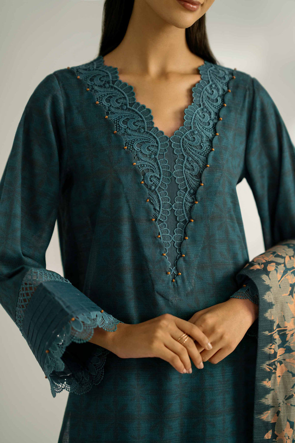 Nishat Unstitched Printed Khaddar 3pc