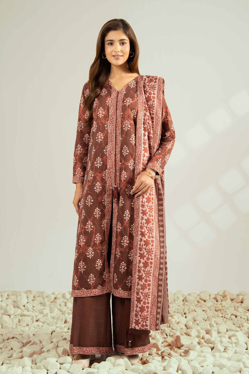 Nishat Unstitched Printed Khaddar 3pc