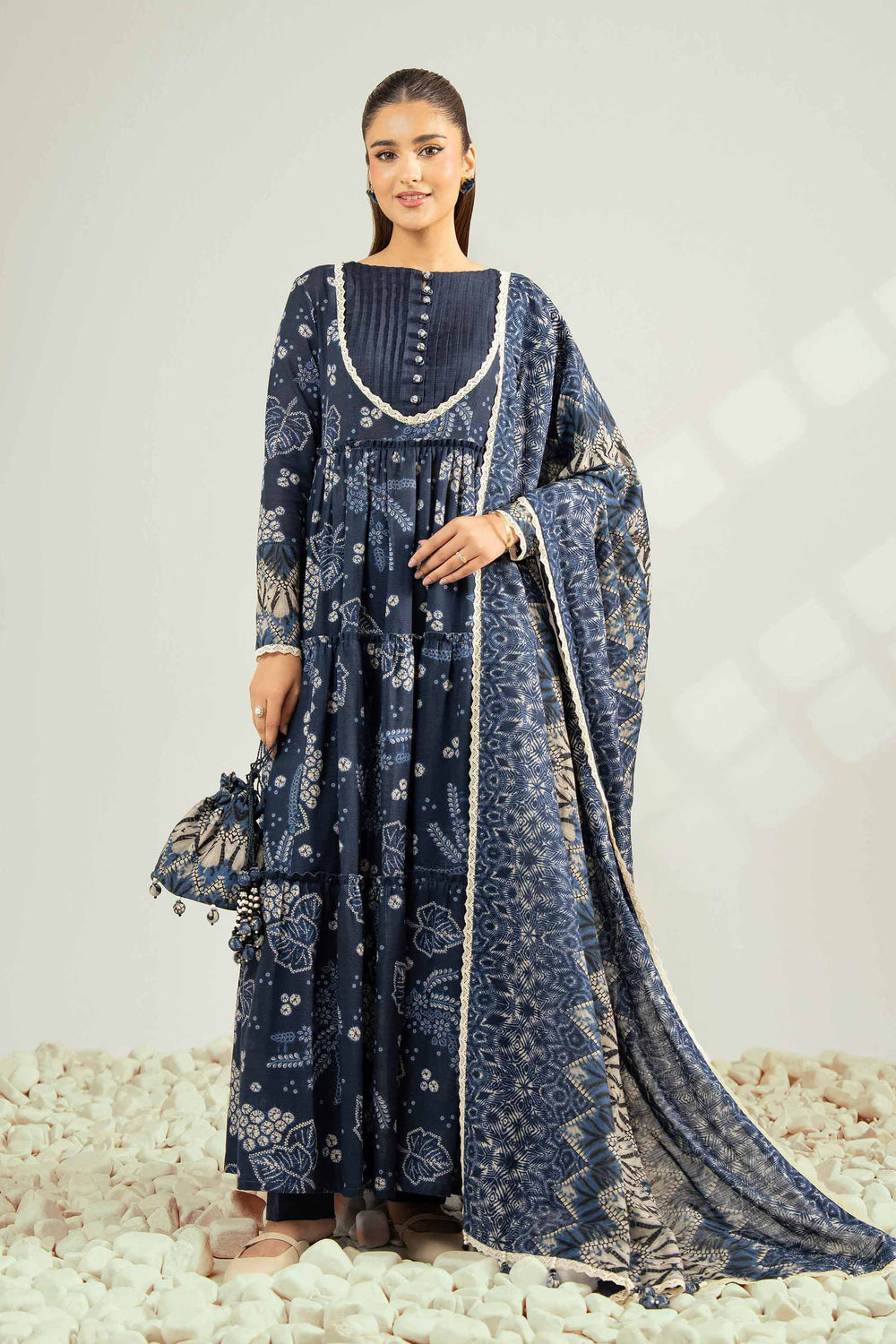 Nishat Unstitched Printed Khaddar 3pc