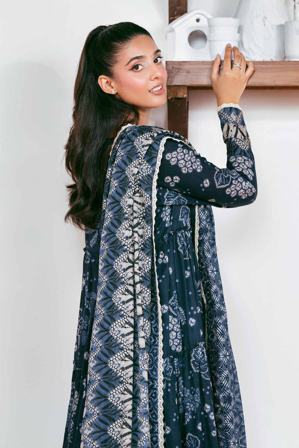 Nishat Unstitched Printed Khaddar 3pc
