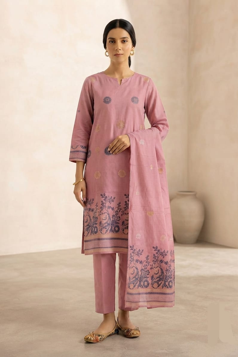 Saya Unstitched Printed Jacquard 3pc