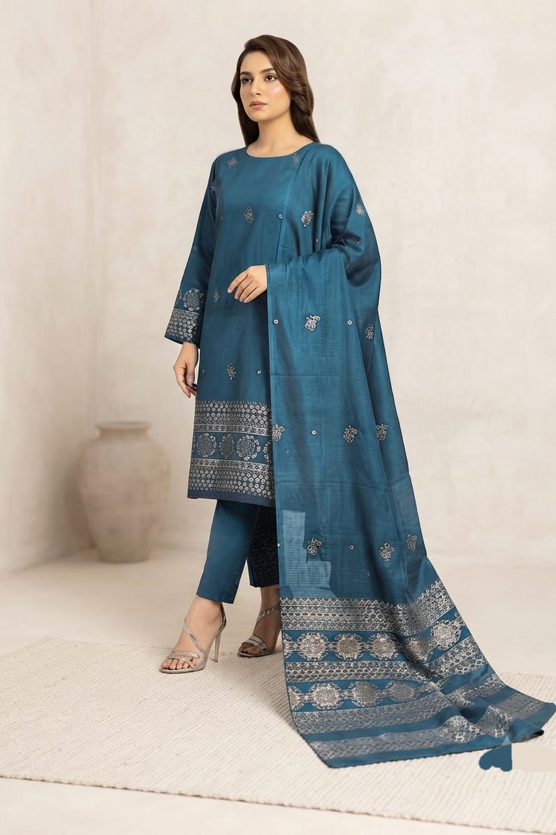 Saya Unstitched Printed Jacquard 3pc