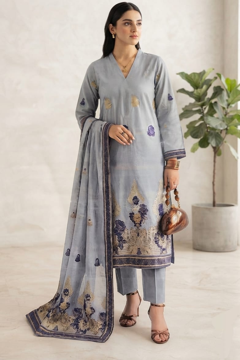 Saya Unstitched Printed Jacquard 3pc