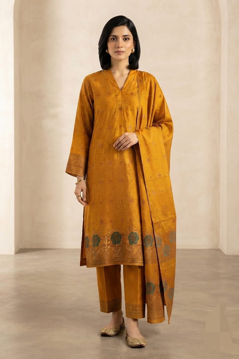 Saya Unstitched Printed Jacquard 3pc