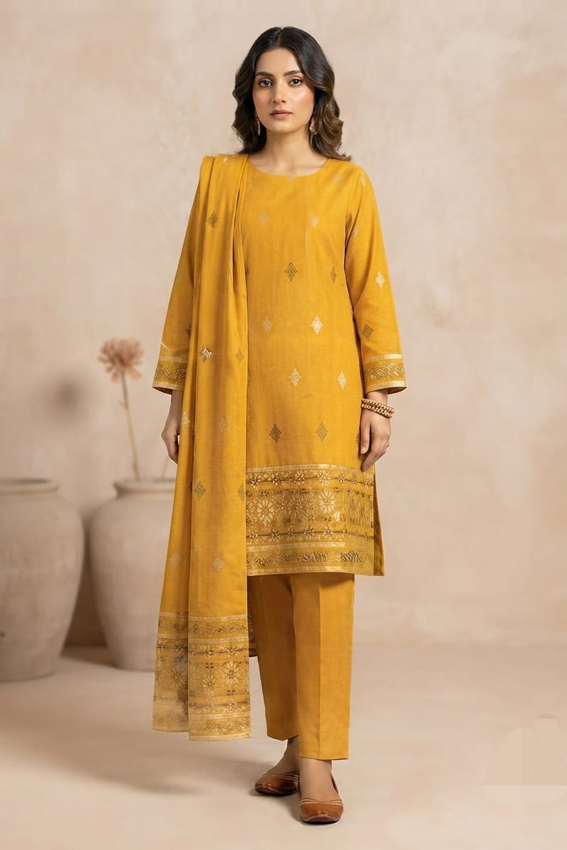 Saya Unstitched Printed Jacquard 3pc