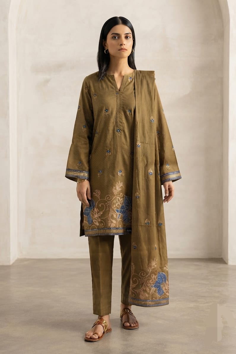 Saya Unstitched Printed Jacquard 3pc
