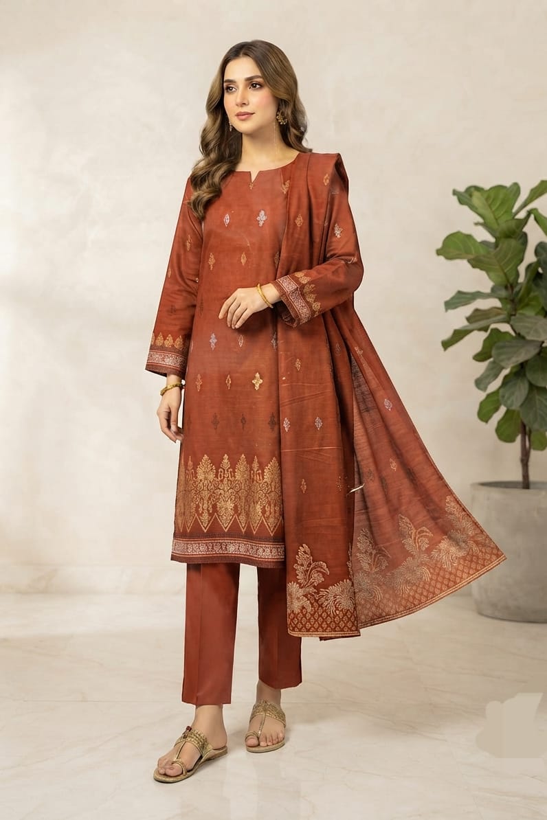 Saya Unstitched Printed Jacquard 3pc