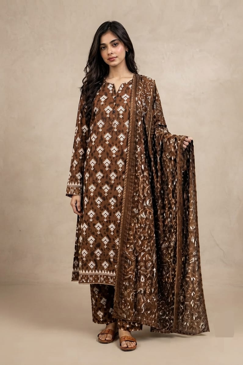 Beech Tree Unstitched Printed Khaddar 3pc