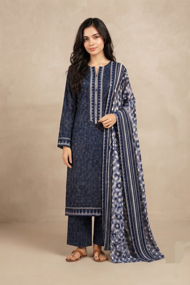 Beech Tree Unstitched Printed Khaddar 3pc