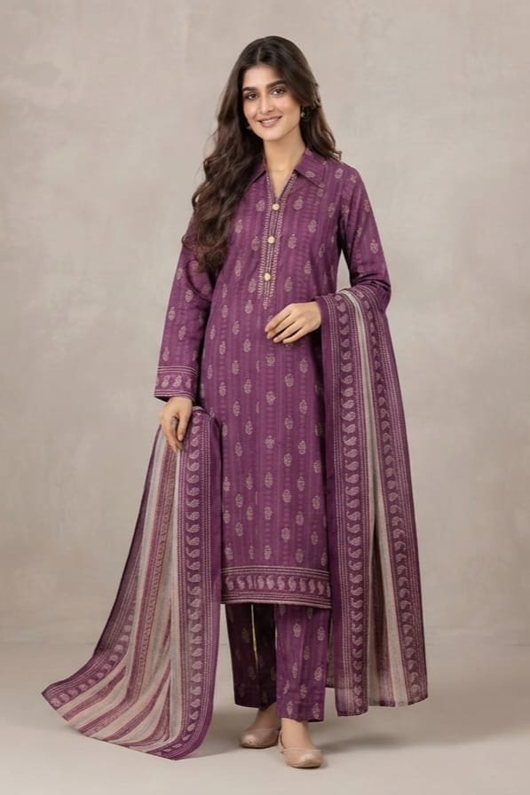 Beech Tree Unstitched Printed Khaddar 3pc