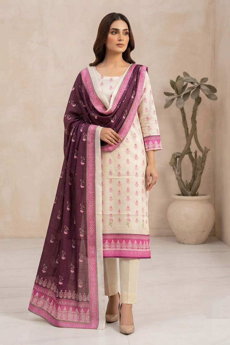 Saya Unstitched Printed Khaddar 3pc