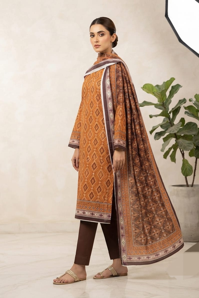 Saya Unstitched Printed Khaddar 3pc