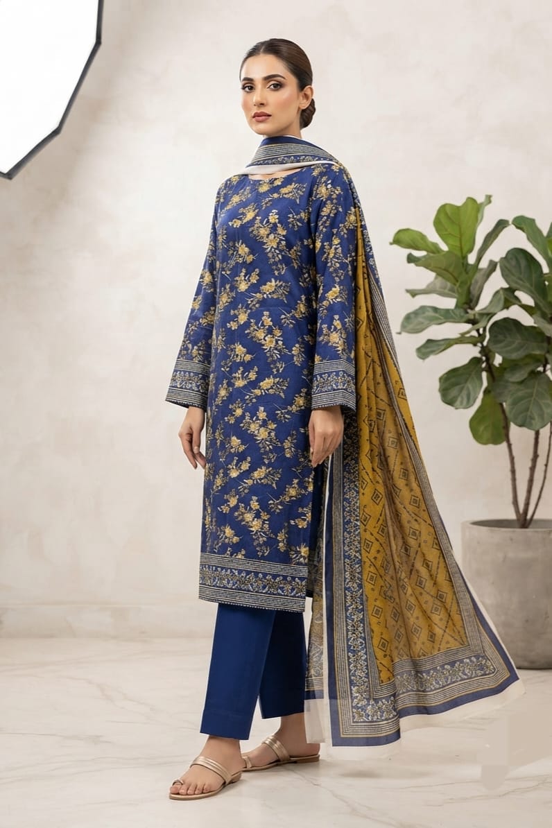 Saya Unstitched Printed Khaddar 3pc
