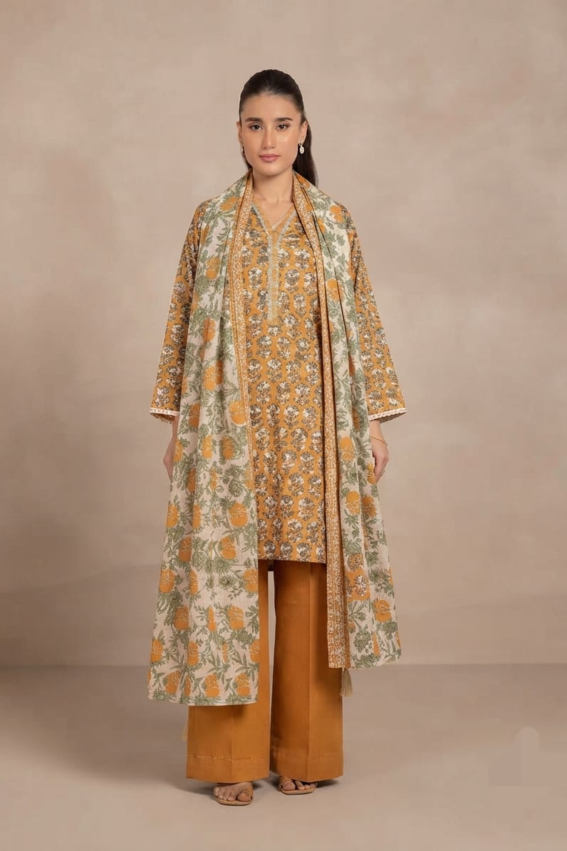 Al Karam Unstitched Printed Khaddar SD 2pc