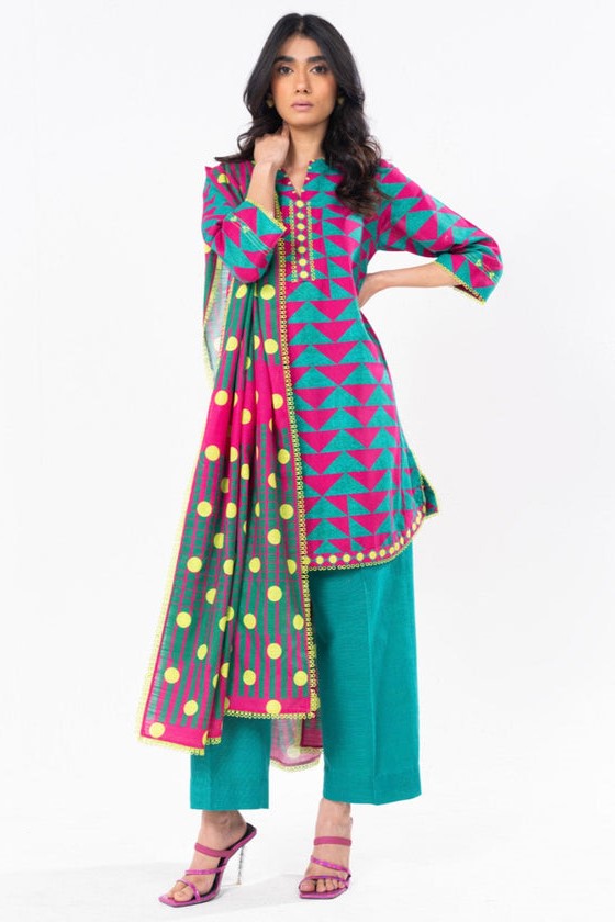 Al Karam Unstitched Printed Khaddar 3pc