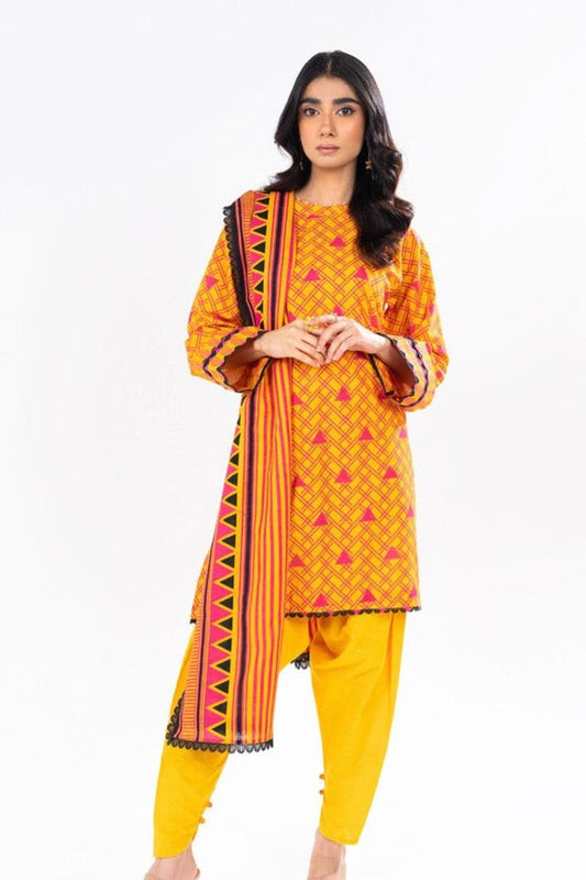 Al Karam Unstitched Printed Khaddar 3pc