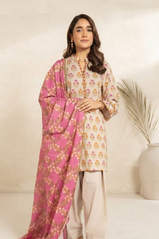 Al Karam Unstitched Printed Khaddar SD 2pc