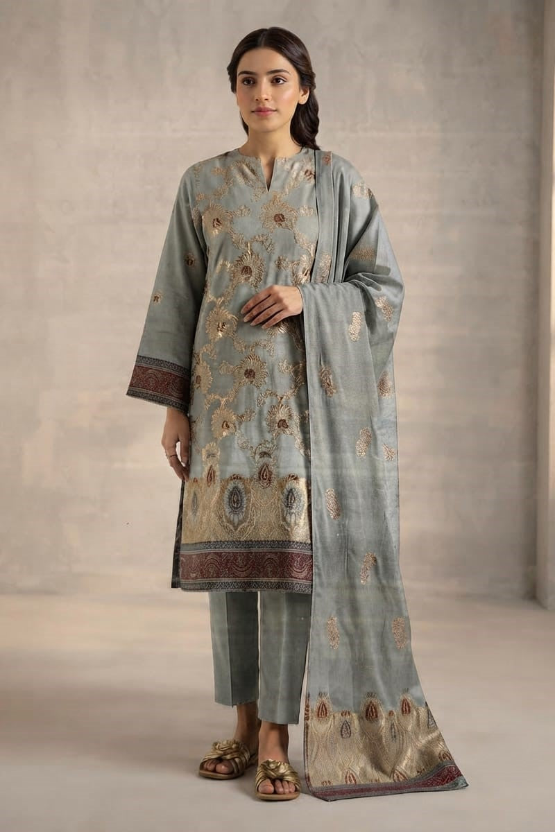 Saya Unstitched Printed Jacquard 3pc