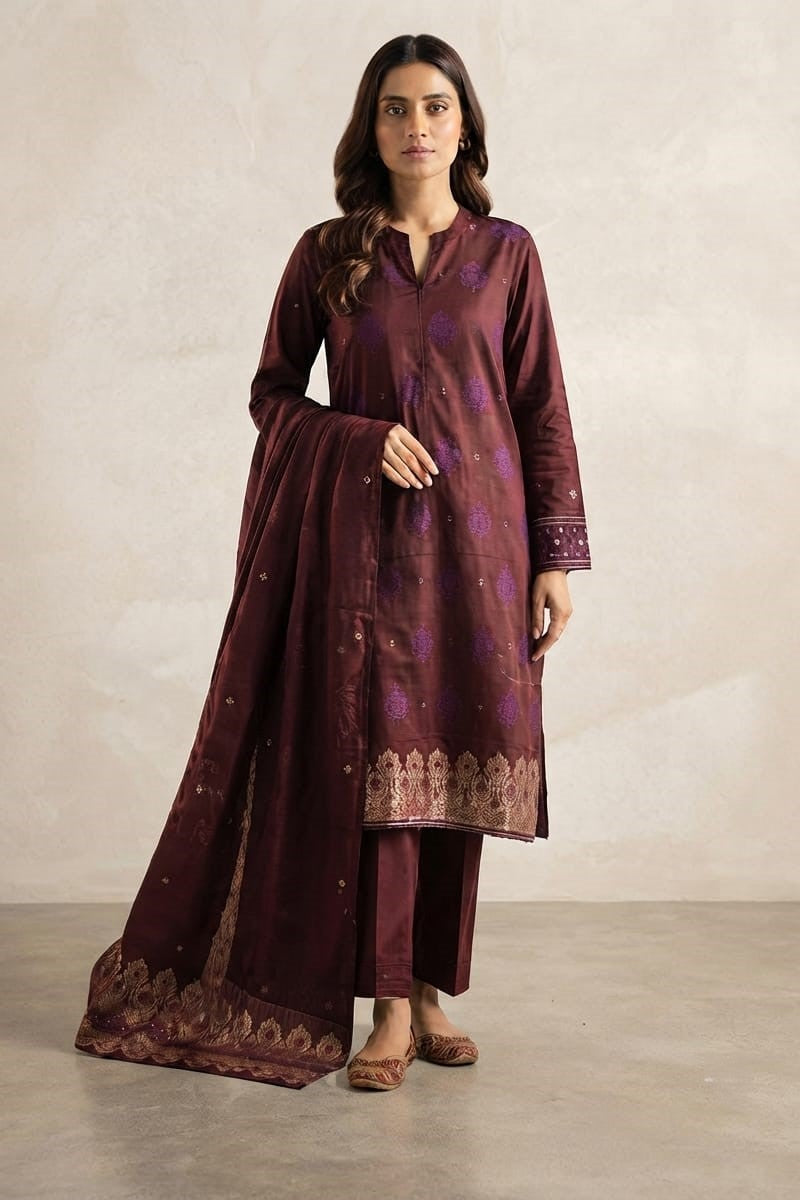 Saya Unstitched Printed Jacquard 3pc