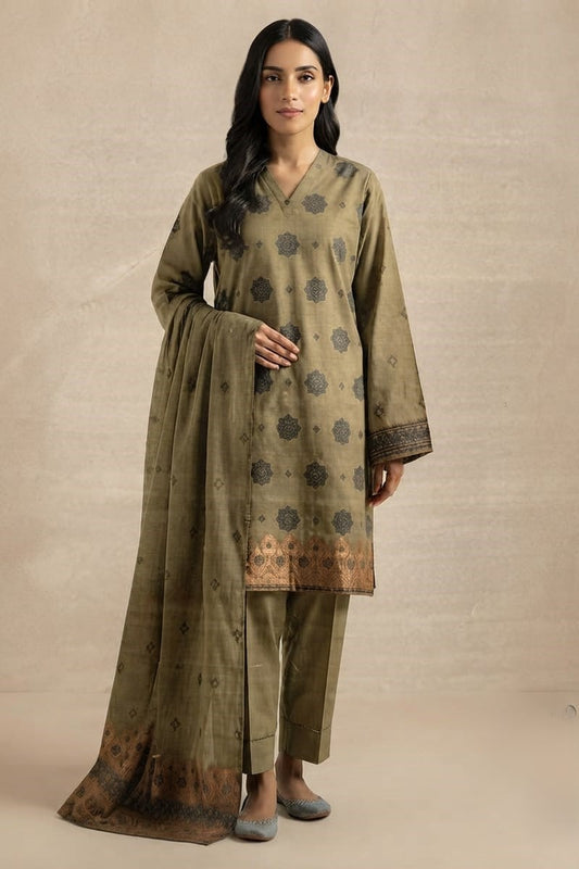 Saya Unstitched Printed Jacquard 3pc
