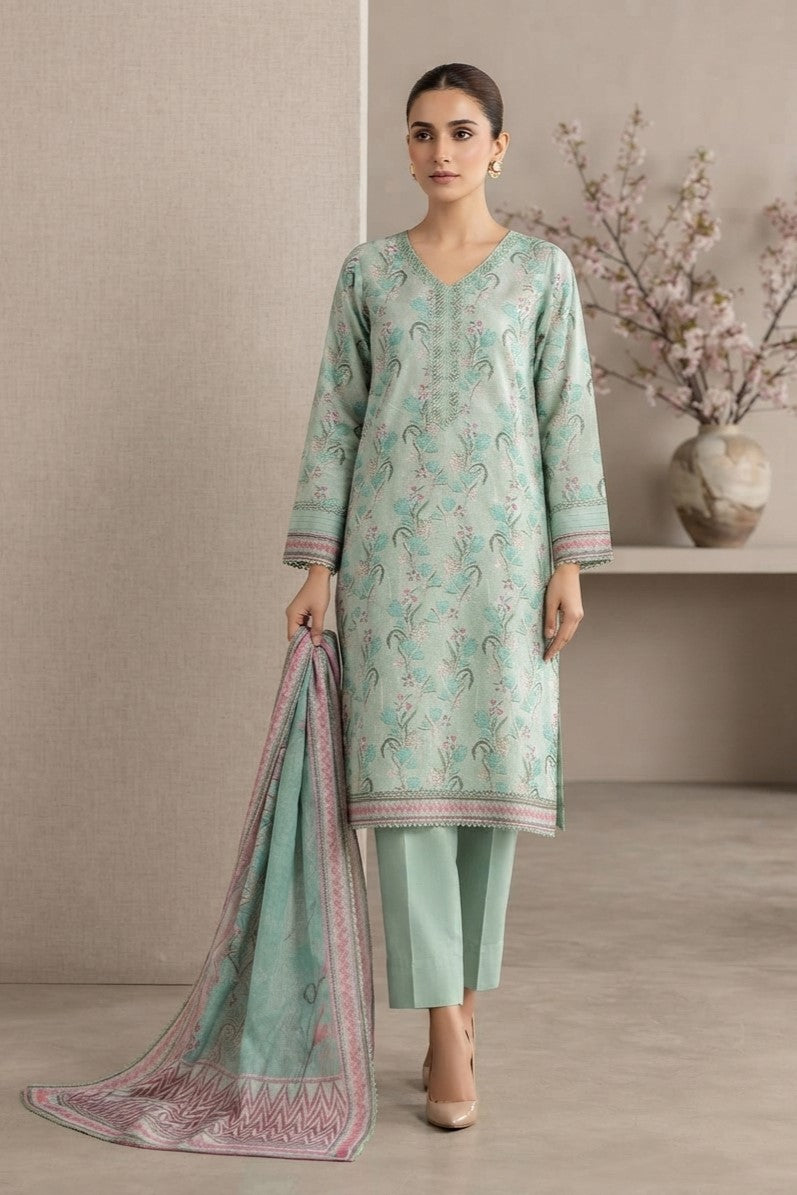 Mehka Unstitched Printed Dobby Viscose 3pc