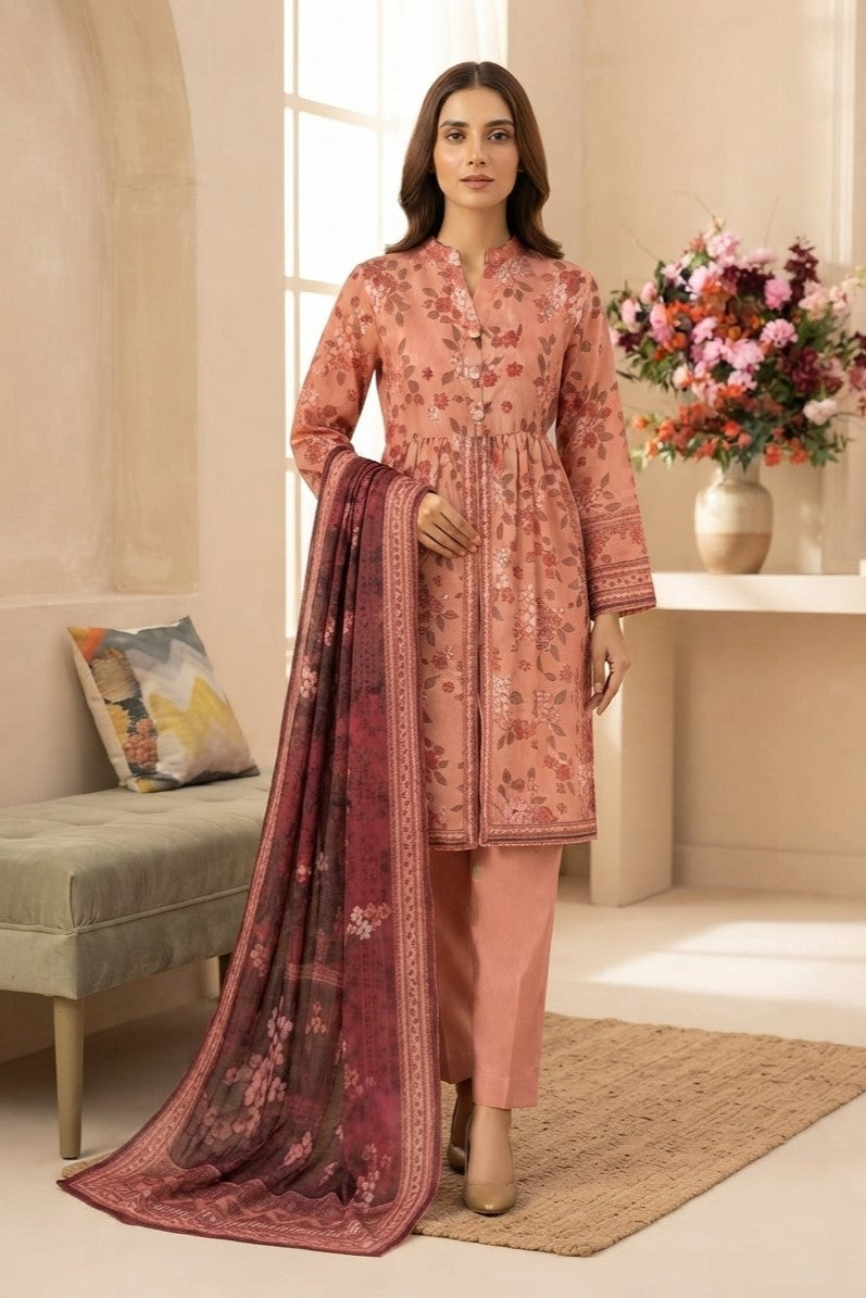 Mehka Unstitched Printed Dobby Viscose 3pc