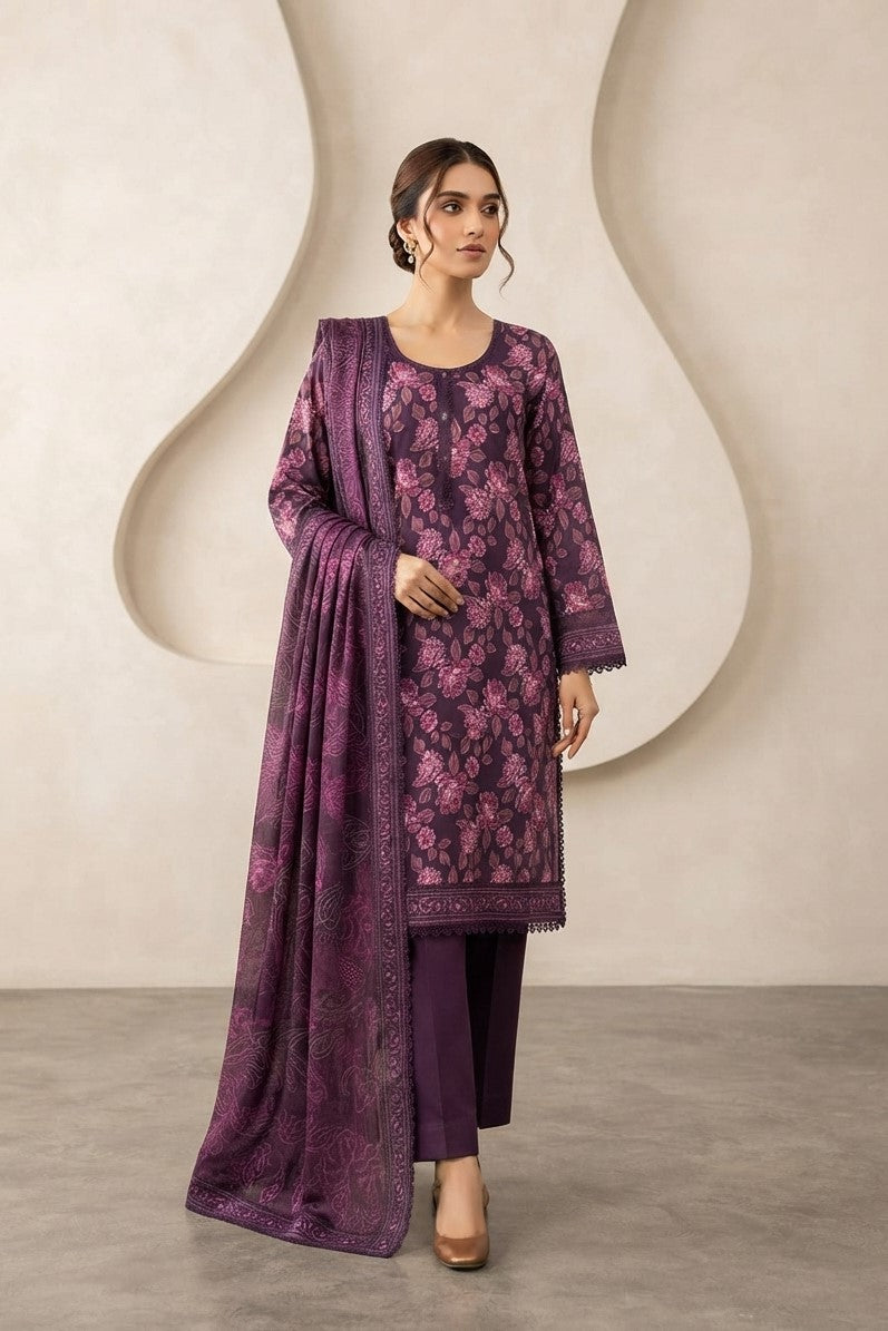 Mehka Unstitched Printed Dobby Viscose 3pc