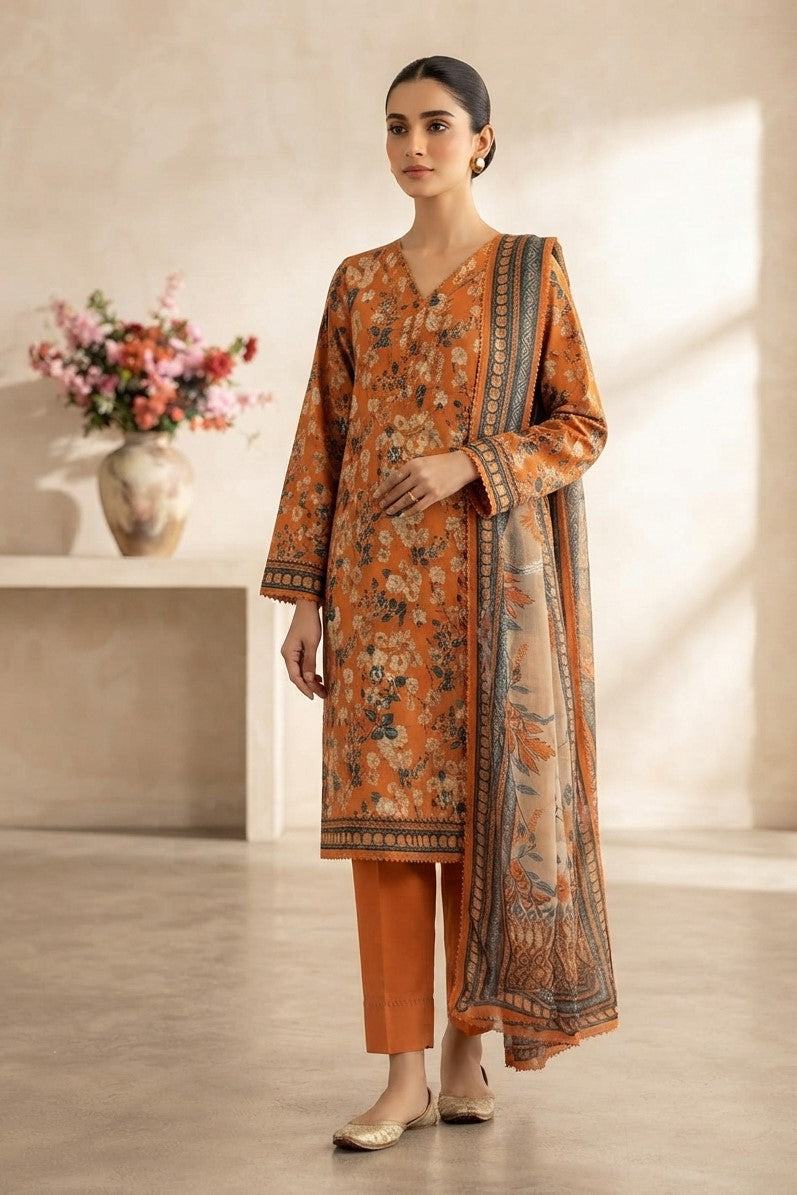 Mehka Unstitched Printed Dobby Viscose 3pc