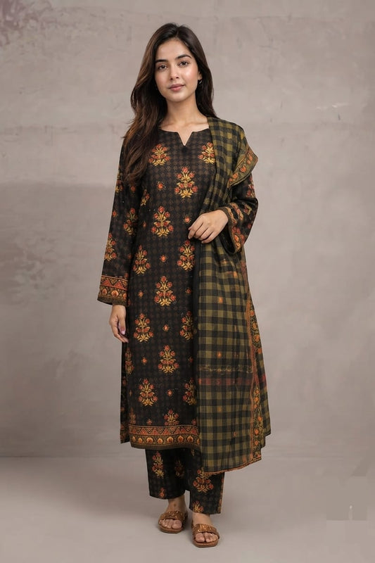 Beech Tree Unstitched Printed Khaddar 3pc