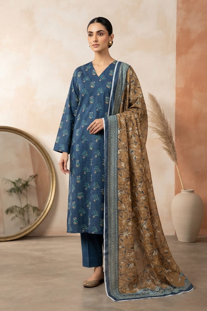Mix Brand Unstitched Printed Khaddar 3pc