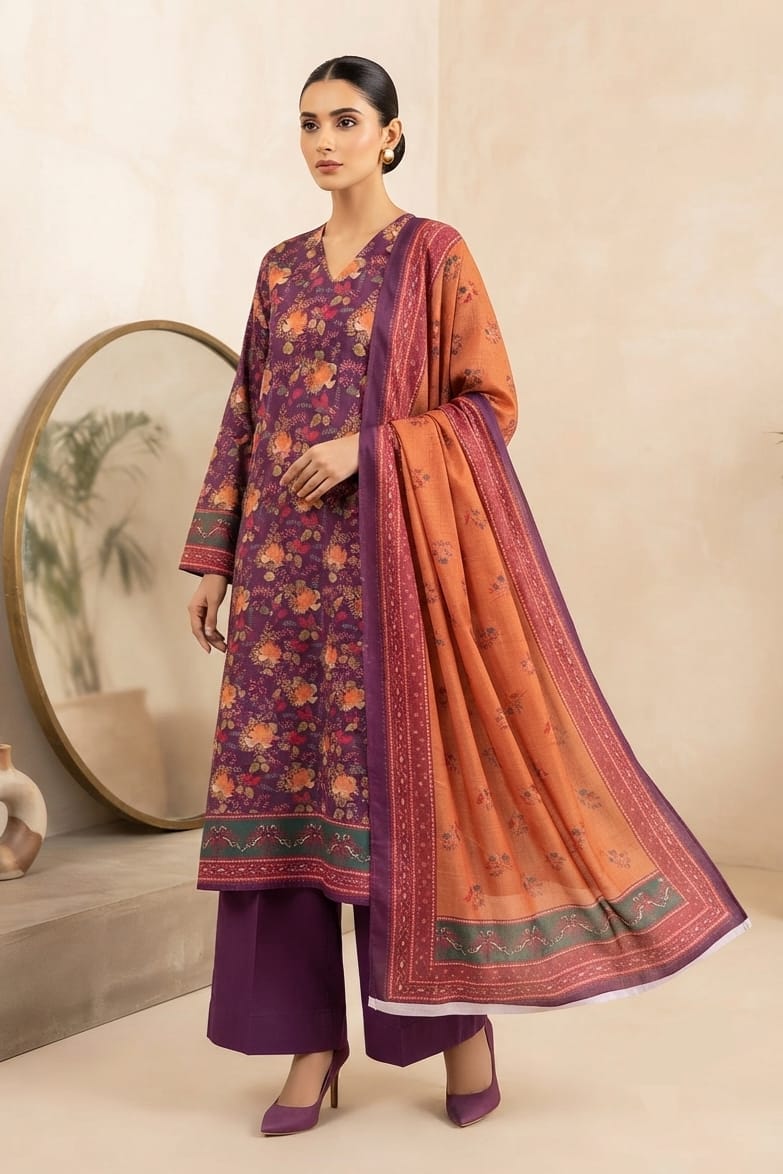 Mix Brand Unstitched Printed Khaddar 3pc