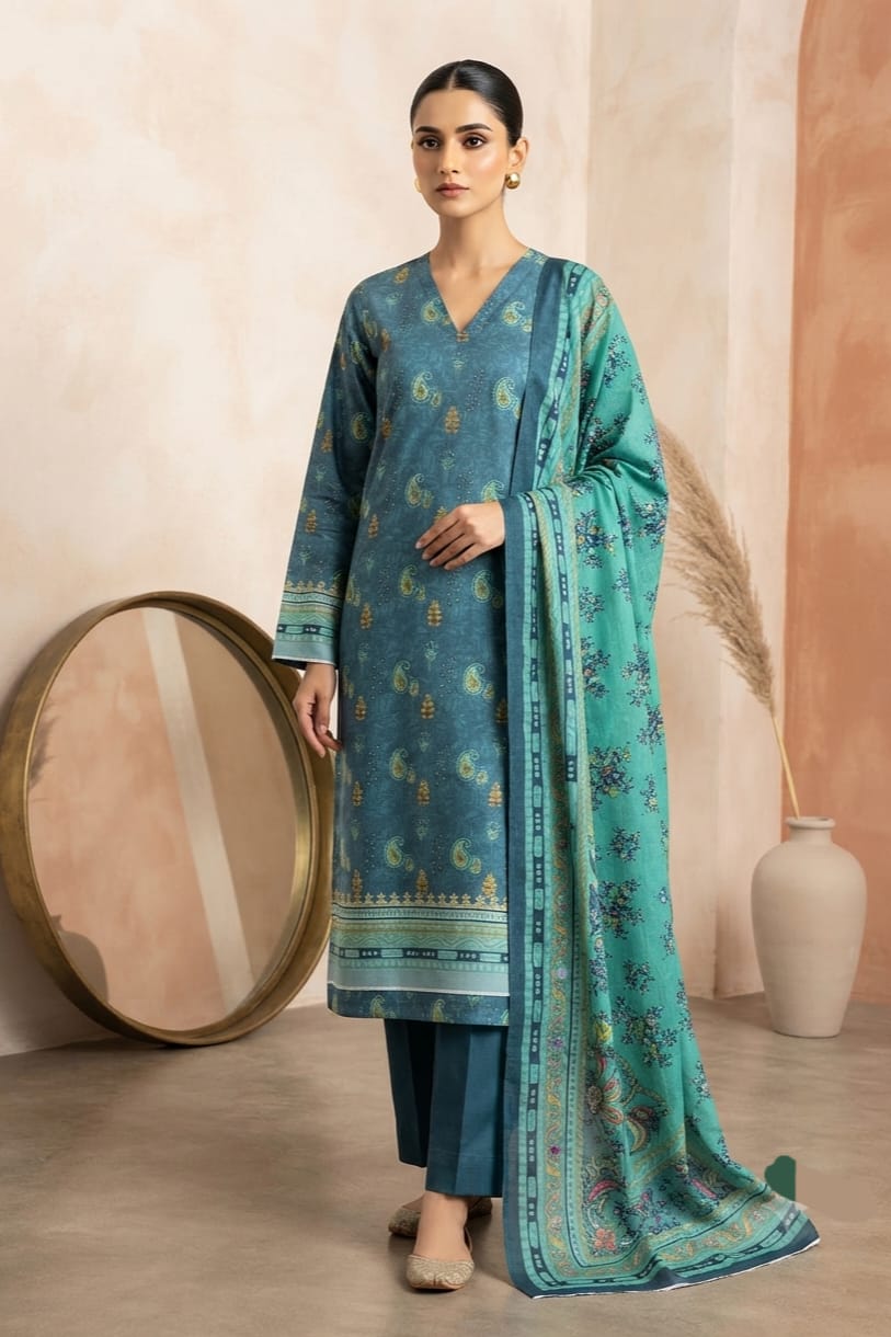 Mix Brand Unstitched Printed Khaddar 3pc