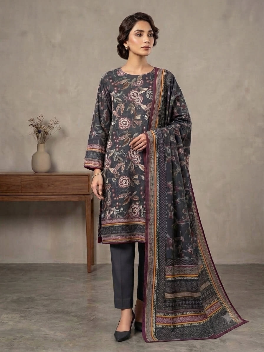 Sapphire Unstitched Printed Khaddar 3pc