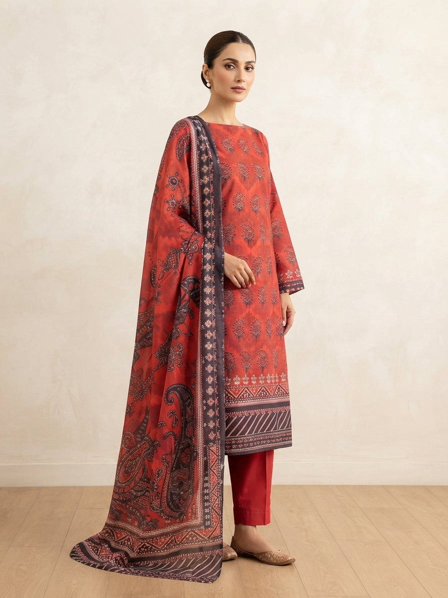 Sapphire Unstitched Printed Khaddar 3pc