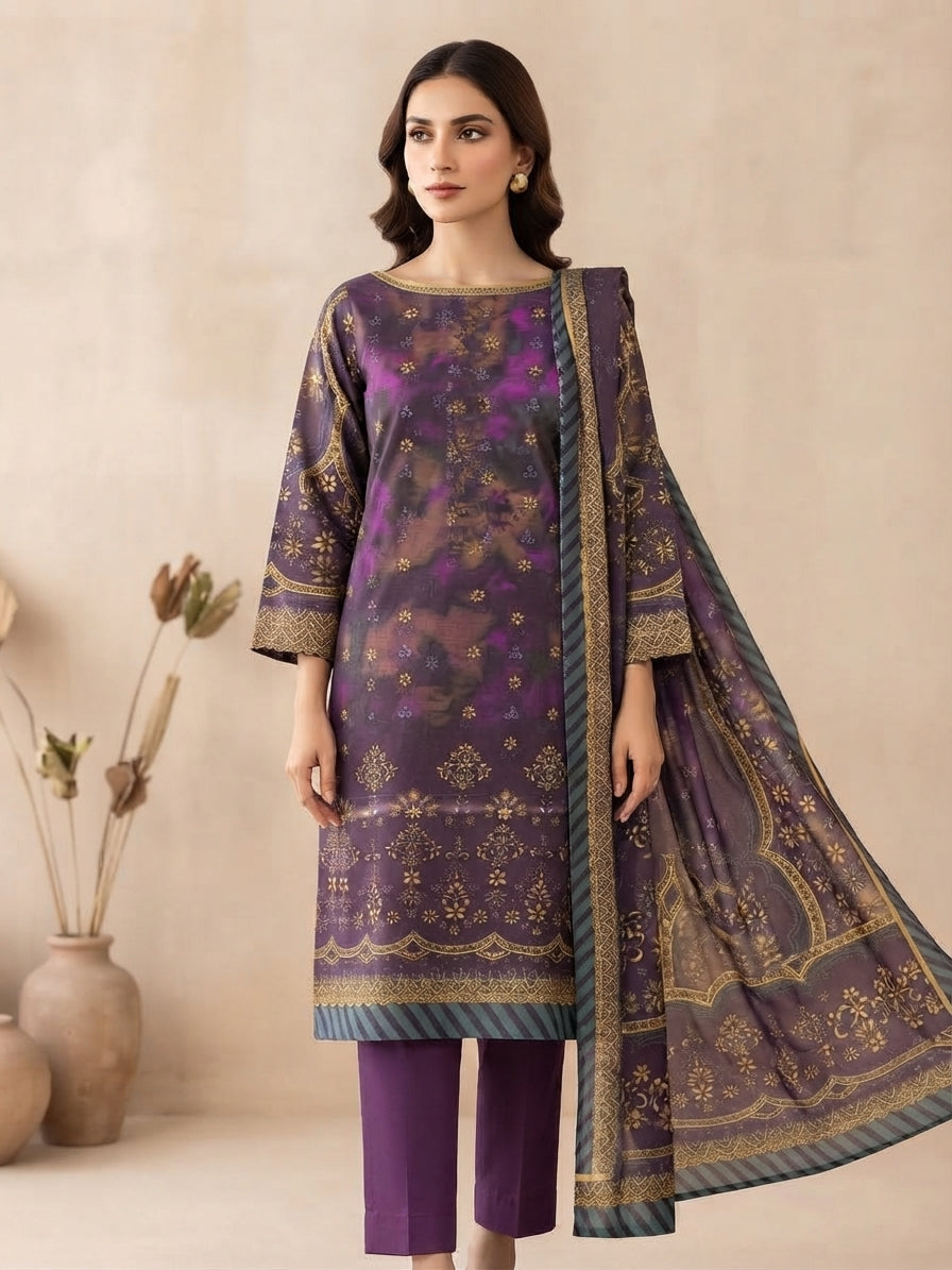 Sapphire Unstitched Printed Khaddar 3pc