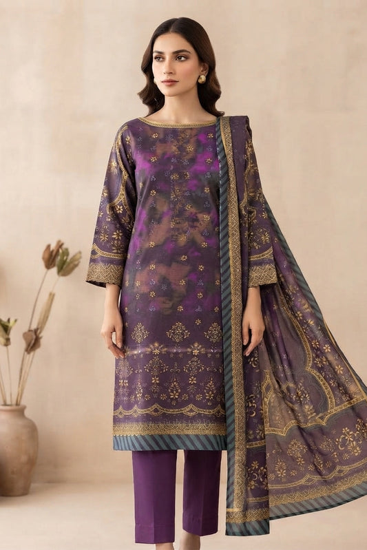 Sapphire Unstitched Printed Khaddar 3pc