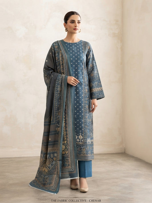 Sapphire Unstitched Printed Khaddar 3pc
