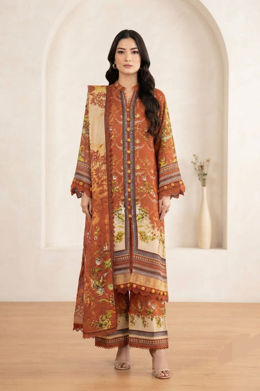 Johra Vaneeza Unstitched Paech Leather 3pc