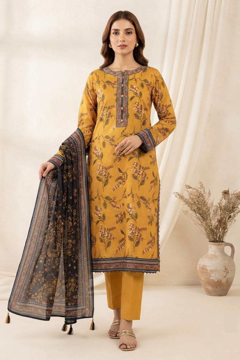Zesh Unstitched Printed Air Jet Khaddar 3pc