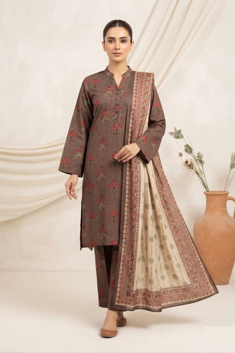 Safina Unstitched Printed Khaddar 3pc