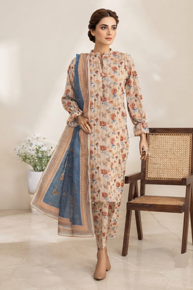 Safina Unstitched Printed Khaddar 3pc