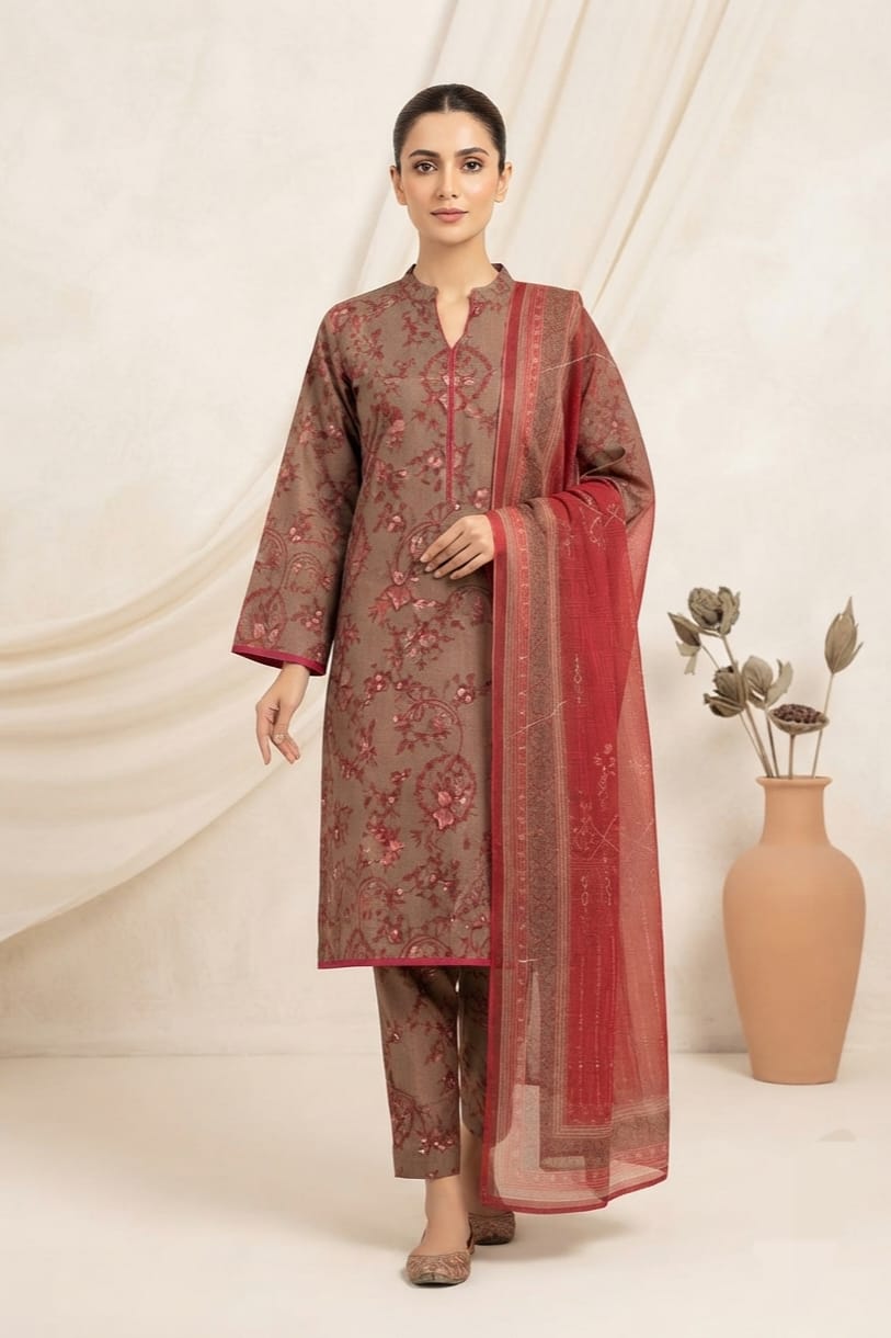Safina Unstitched Printed Khaddar 3pc