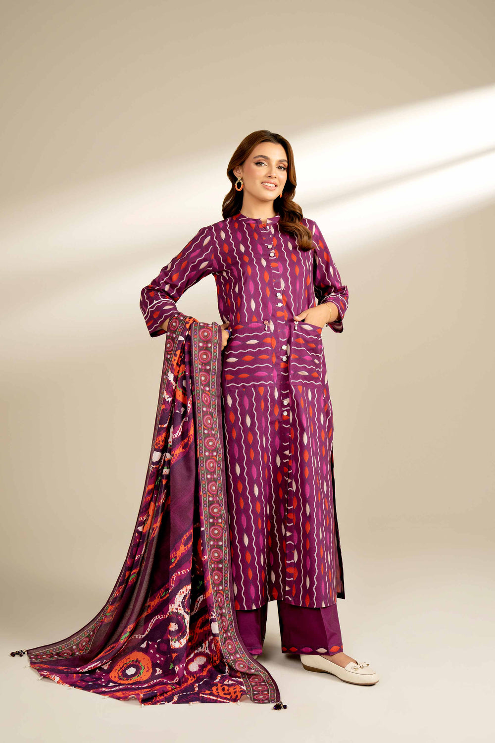 Nishat Unstitched Printed Native Cotton 3pc