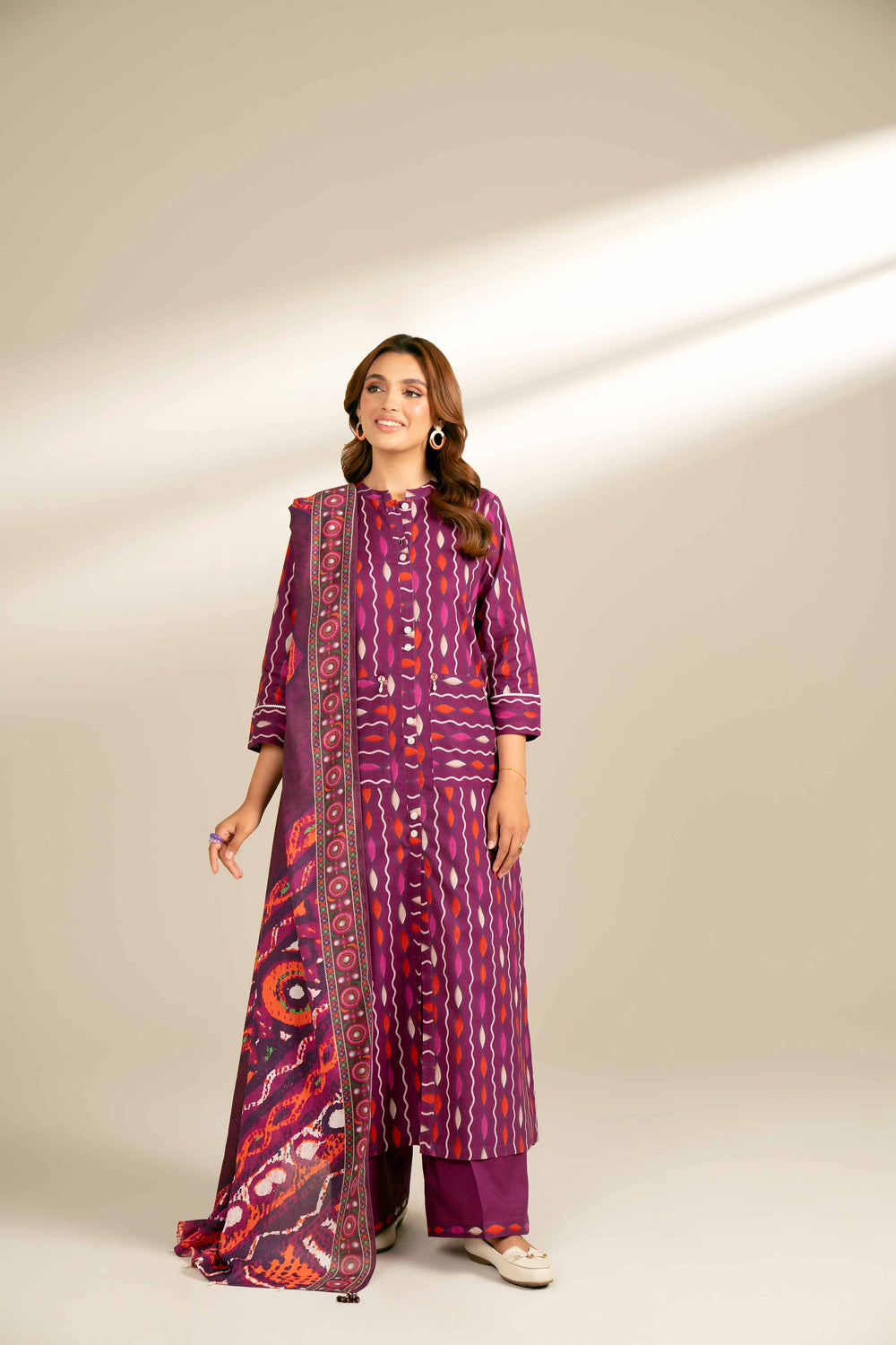 Nishat Unstitched Printed Native Cotton 3pc